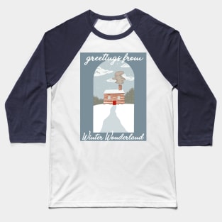 Winter Wonderland Art Deco Baseball T-Shirt